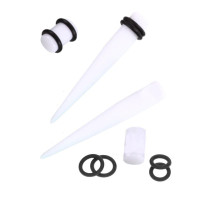Ausų tunelių išplėtėjų rinkinys Spike White; 4mm, 5mm, 6mm, 8mm, 10mm