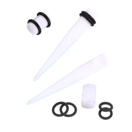 Ausų tunelių išplėtėjų rinkinys Spike White; 4mm, 5mm, 6mm, 8mm, 10mm