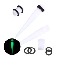 Ausų tunelių išplėtėjų rinkinys Spike Glowing; 4mm, 5mm, 6mm, 8mm, 10mm