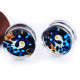 Auskarai tuneliai Acryl Starry sky, 2vnt; 6mm, 8mm, 10mm, 12mm, 14mm, 16mm
