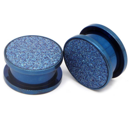 Auskarai tuneliai Night Sky Blue, 2 vnt; 8mm, 10mm, 12mm, 14mm, 16mm, 18mm, 20mm