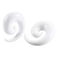 Auskarai spiraliniai tuneliai sraigės Snail White, 2vnt; 2mm, 3mm, 4mm, 5mm, 6mm, 8mm