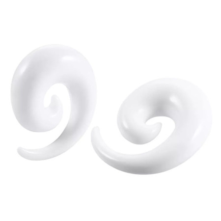 Auskarai spiraliniai tuneliai sraigės Snail White, 2vnt; 2mm, 3mm, 4mm, 5mm, 6mm, 8mm