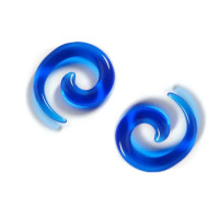 Auskarai spiraliniai tuneliai sraigės Snail Blue, 2vnt; 2mm, 3mm, 4mm, 5mm, 6mm, 8mm