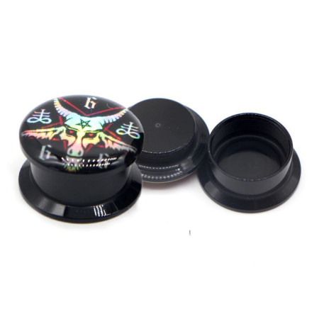 Auskarai tuneliai Acryl Devil, 2vnt; 5mm, 6mm, 8mm, 10mm, 12mm, 14mm