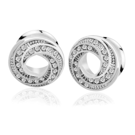Auskarai tuneliai Donut Silver, 2vnt; 6mm, 8mm, 10mm, 12mm, 14mm