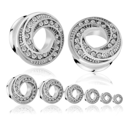 Auskarai tuneliai Donut Silver, 2vnt; 6mm, 8mm, 10mm, 12mm, 14mm