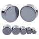 Auskarai tuneliai Hematite 2vnt; 6mm, 8mm, 10mm, 12mm, 14mm, 16mm