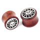 Auskarai tuneliai mediniai Wood Sun, 2 vnt; 8mm, 10mm, 12mm, 14mm, 16mm, 18mm, 20mm
