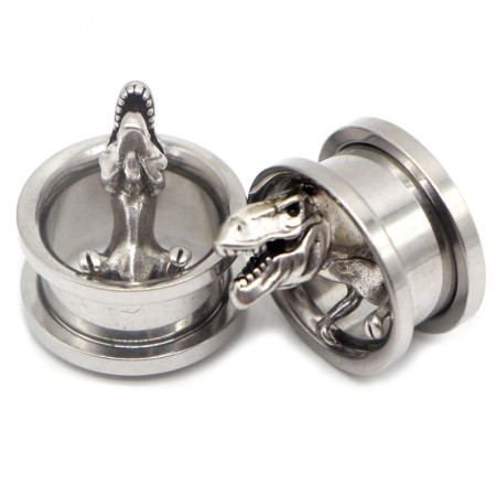 Auskarai tuneliai Jurassic Dino, 2vnt; 6mm, 8mm, 10mm, 12mm, 14mm