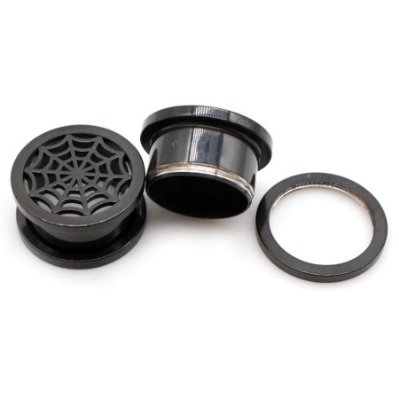 Auskarai tuneliai Net Black, 2vnt; 6mm, 8mm, 10mm, 12mm, 14mm, 16mm