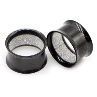 Auskarai tuneliai Shine Black, 2vnt; 8mm, 10mm, 12mm, 14mm