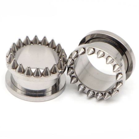 Auskarai tuneliai Spygliai, 2vnt; 8mm, 10mm, 12mm, 14mm