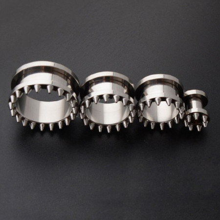 Auskarai tuneliai Spygliai, 2vnt; 8mm, 10mm, 12mm, 14mm