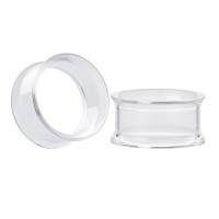 Auskarai tuneliai Transparent Acryl, 2vnt; 6mm, 8mm, 10mm, 12mm, 14mm, 16mm, 18mm, 20mm, 22mm