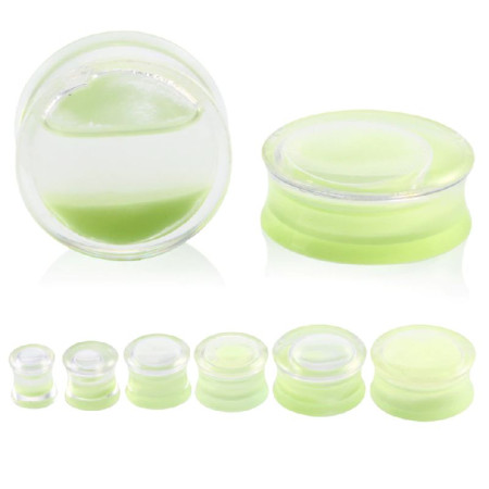 Auskarai tuneliai Acryl Liquid Glow, 2vnt; 10mm, 12mm, 14mm, 16mm, 18mm