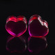 Auskarai tuneliai Acryl Heart Red, 2vnt; 8mm, 10mm, 12mm, 14mm, 16mm, 18mm, 20mm