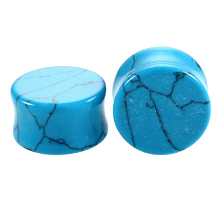 Auskarai tuneliai Stone Turquoise 2vnt; 6mm, 8mm, 10mm, 12mm, 14mm, 16mm