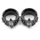 Auskarai tuneliai Teardrop black, 2 vnt; 8mm, 10mm, 12mm, 14mm, 16mm