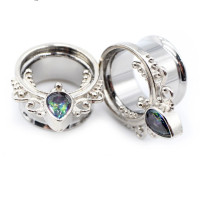 Auskarai tuneliai Teardrop Silver, 2 vnt; 8mm, 10mm, 12mm, 14mm, 16mm