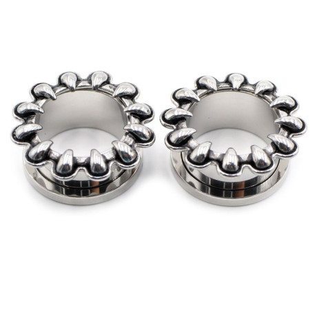 Auskarai tuneliai Claws Silver, 2vnt; 8mm, 10mm, 12mm, 14mm, 16mm, 19mm, 22mm