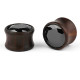 Auskarai tuneliai mediniai Wood Black Zirconia, 2 vnt; 8mm, 10mm, 12mm, 14mm, 16mm