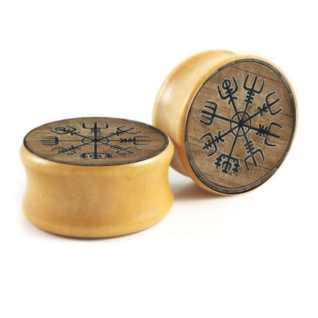 Auskarai tuneliai mediniai Wood Viking, 2 vnt; 8mm, 10mm, 12mm, 14mm, 16mm