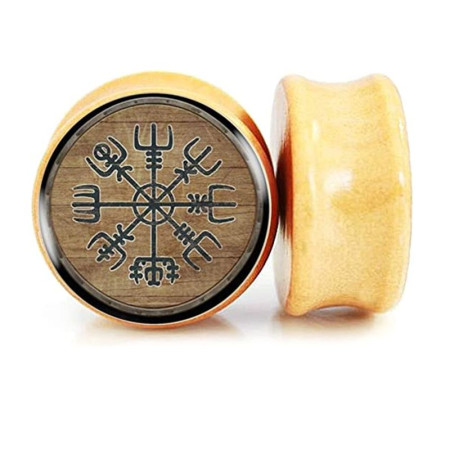 Auskarai tuneliai mediniai Wood Viking, 2 vnt; 8mm, 10mm, 12mm, 14mm, 16mm