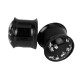 Auskarai tuneliai 3D Space Black, 2vnt; 6mm, 8mm, 10mm, 12mm, 14mm, 16mm, 18mm, 20mm, 22mm, 25mm