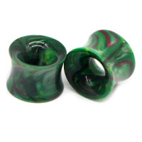 Auskarai tuneliai Glass Green Forest 2vnt; 8mm, 10mm, 12mm, 14mm