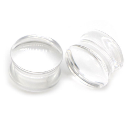 Auskarai tuneliai Acryl Water Transparent, 2vnt; 6mm, 8mm, 10mm, 12mm, 14mm, 16mm, 18mm, 20mm