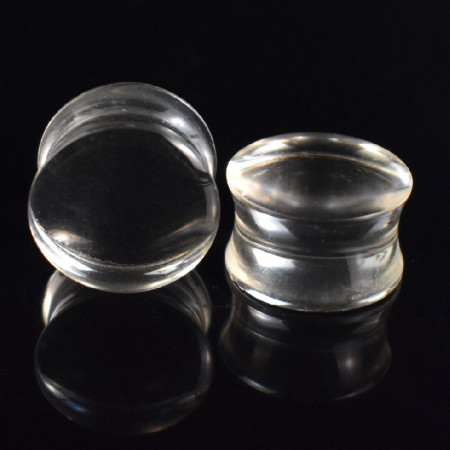 Auskarai tuneliai Acryl Water Transparent, 2vnt; 6mm, 8mm, 10mm, 12mm, 14mm, 16mm, 18mm, 20mm