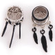 Auskarai tuneliai Fear tree black, 2vnt; 8mm, 10mm, 12mm, 14mm, 16mm, 18mm