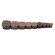 Auskarai tuneliai mediniai Wood Square, 2 vnt; 8mm, 10mm, 12mm, 14mm, 16mm, 18mm, 20mm