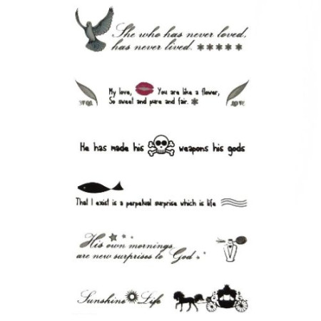 Laikina tatuiruotė Text WM136; 6x5cm Laikina tatuiruotė Text WM136; 6x5cm