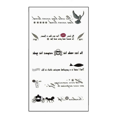 Laikina tatuiruotė Text WM136; 6x5cm Laikina tatuiruotė Text WM136; 6x5cm