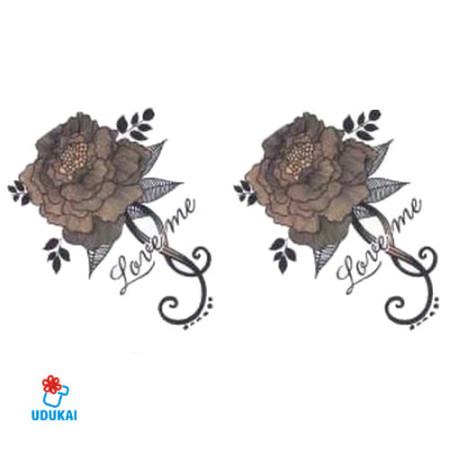 Laikina tatuiruotė Rožės-WM214; 10x6cm Laikina tatuiruotė Rožės-WM214; 10x6cm