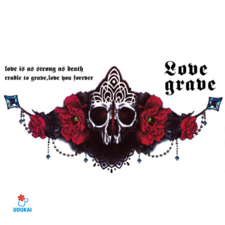 Laikina tatuiruotė Love grave-BC003; 24x13cm