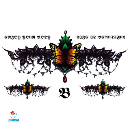 Laikina tatuiruotė Ornamentas-BC004; 24x13cm Laikina tatuiruotė Ornamentas-BC004; 24x13cm