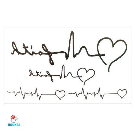 Laikina tatuiruotė Kardiograma 81030; 10x6cm