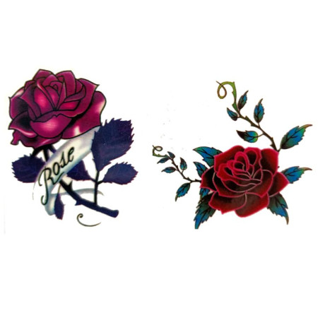 Laikina tatuiruotė Rožės NN029; 10x6cm Laikina tatuiruotė Rožės NN029; 10x6cm