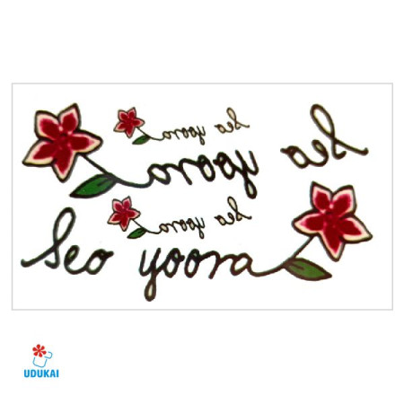 Laikina tatuiruotė Gėlė Seo NN032; 10x6cm