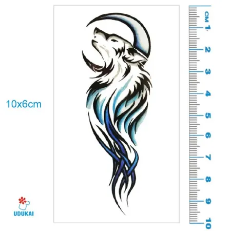 Laikina tatuiruotė Vilkas 14005; 10x6cm Laikina tatuiruotė Vilkas 14005; 10x6cm