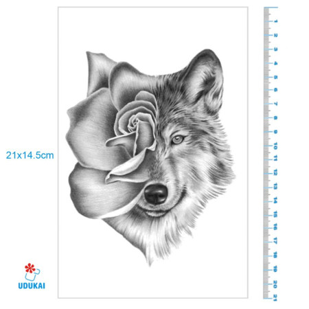 Laikina tatuiruotė Vilkas 082; 21x14cm Laikina tatuiruotė Vilkas 082; 21x14cm