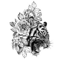 Laikina tatuiruotė Tigras 141; 21x14cm
