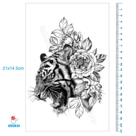 Laikina tatuiruotė Tigras 141; 21x14cm Laikina tatuiruotė Tigras 141; 21x14cm