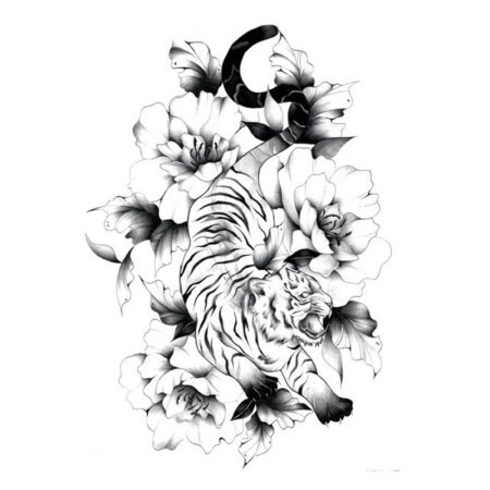 Laikina tatuiruotė Tigras 142; 21x14cm Laikina tatuiruotė Tigras 142; 21x14cm