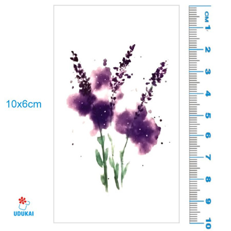 Laikina tatuiruotė Bijūnai 009; 10x6cm