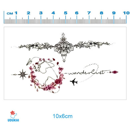 Laikina tatuiruotė Ornamentas 016; 10x6cm