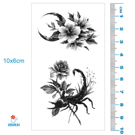 Laikina tatuiruotė Skorpionas 027; 10x6cm Laikina tatuiruotė Skorpionas 027; 10x6cm